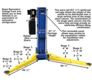 Atlas® 9OHSC-SS Symmetric 2 Post Lift 9,000 lbs - Image 12