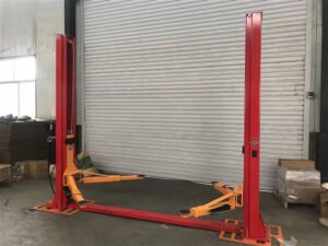 Katool KT-H100 Symmetric 2 Post Floor Plate Car Lift 10,000 lbs - Red - Image 4