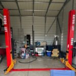 Katool KT-H100 Symmetric 2 Post Floor Plate Car Lift 10,000 lbs - Red - Image 5