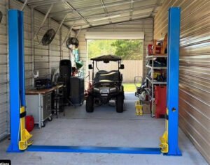 Katool KT-H105 Symmetric 2 Post Floor Plate Car Lift 10,000 lbs - Blue - Image 2