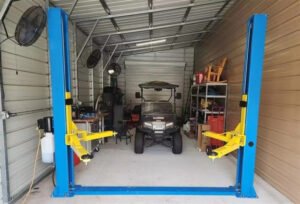 Katool KT-H105 Symmetric 2 Post Floor Plate Car Lift 10,000 lbs - Blue - Image 3